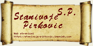 Stanivoje Pirković vizit kartica